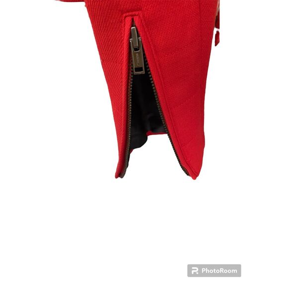 Hilfigre Red Wool Blend Crop Jacket Sz 8 - Picture 3 of 8